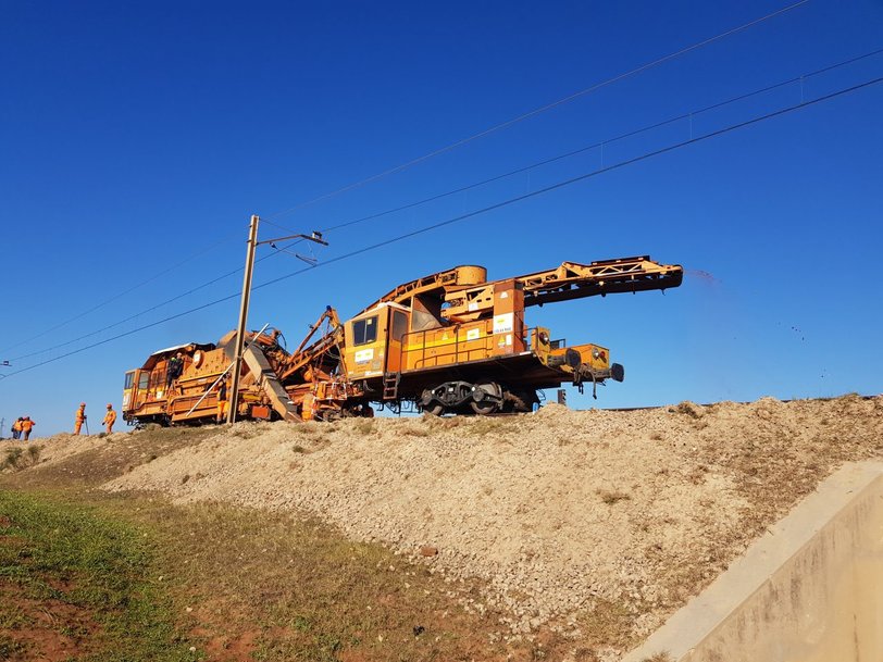 End of the fourth mechnical ballast-cleaning (undercutting) project for Colas Rail Morocco